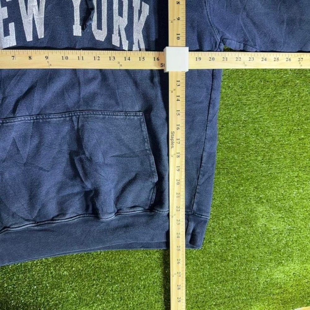 Brandy Melville New York Hoodie Navy Blue Y2K Oversized Sweatshirt Vintage - Picture 6 of 7